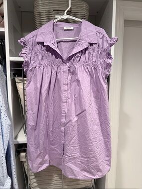 Lavender Smocked Cap-Sleeve Mini Dress